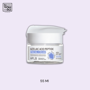 APLB Azelaic Acid Peptide Facial Cream container 55ml on light purple background
