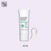 
APLB Glutathione Niacinamide Sunscreen Tube 40ml on light purple background