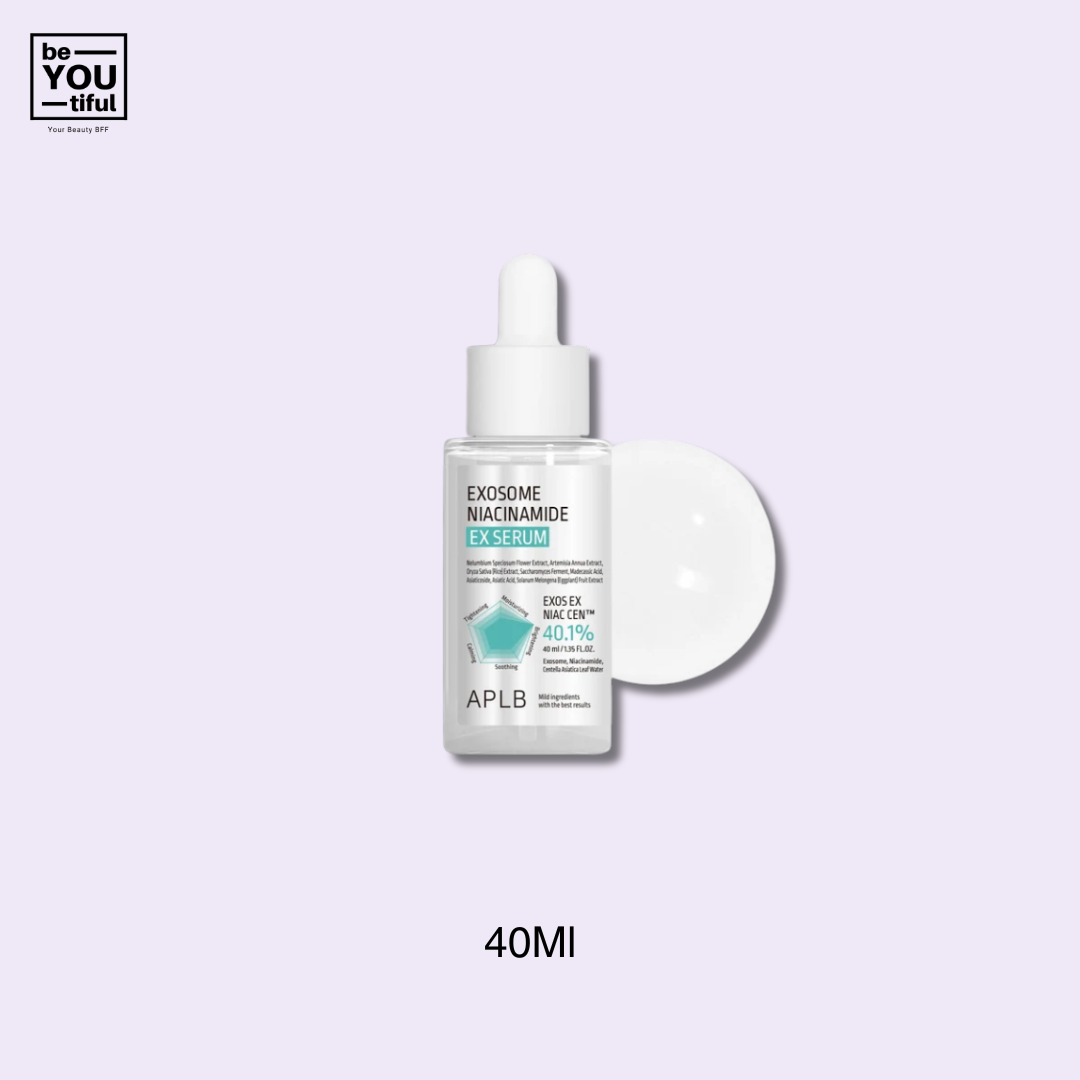 APLB EXOSOME NIACINAMIDE EX SERUM bottle on the light purple background