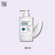 APLB TRANEXAMIC ACID NIACINAMIDE BODY LOTION on the light purple background