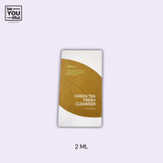 Isntree Green Tea Fresh Cleanser 2ml Sachet on light purple background