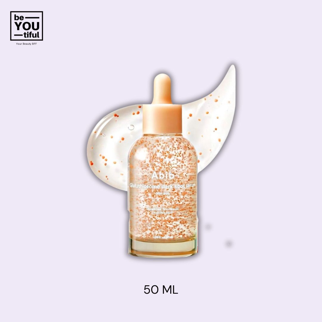 Abib Glutathiosome Dark Spot Serum  Vita Touch 60Pads  bottle on light purple background