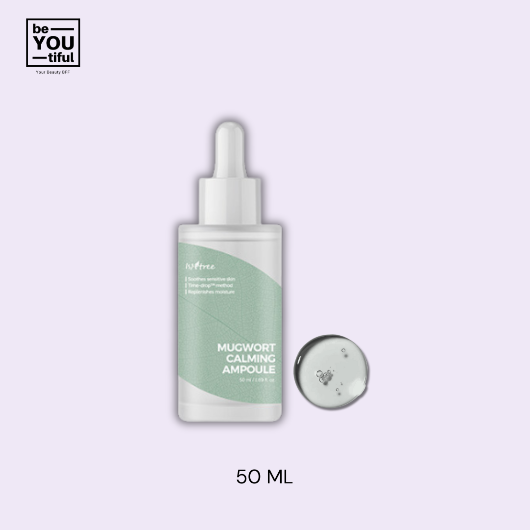 Isntree Spot Saver Mugwort Calming Ampoule 50ml bottle on light purple background