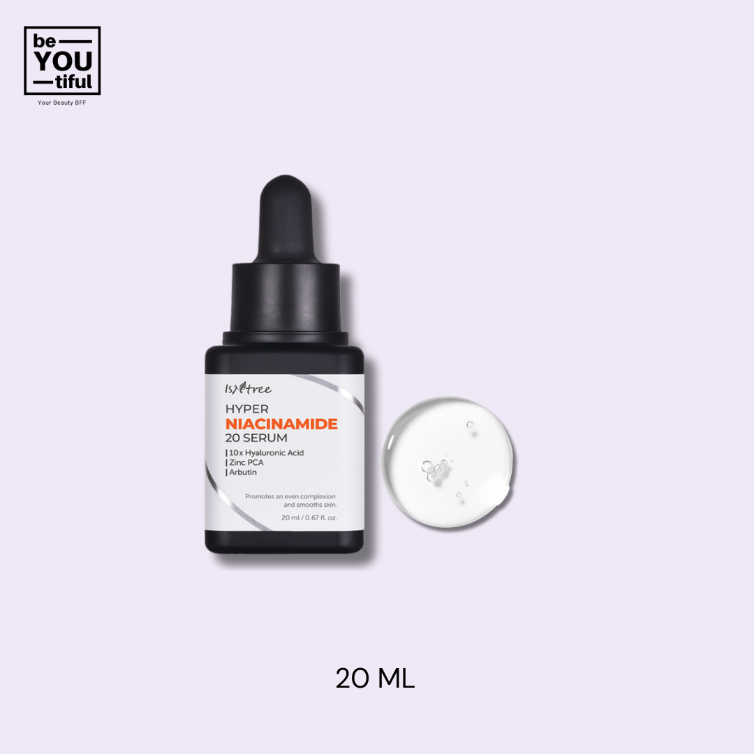 Isntree Hyper Niacinamide 20 Serum 20ml bottle on light purple background