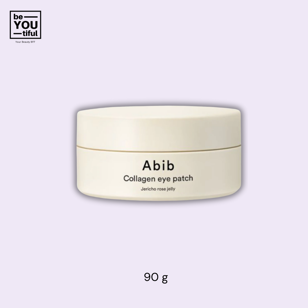 Abib Collagen Eye Patch Jericho Rose Jelly 60Ea bottle on light purple background