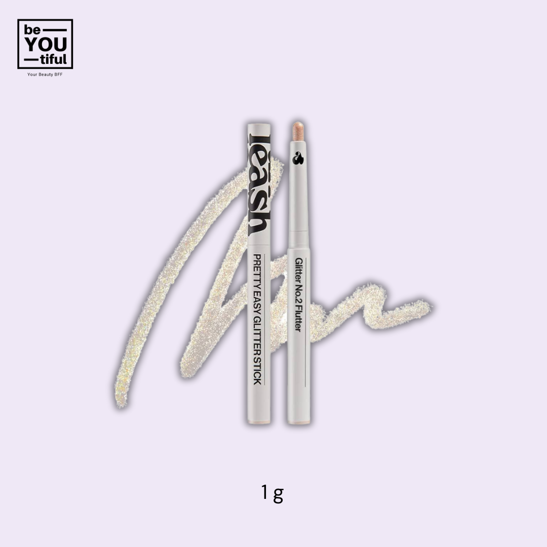 Unleashia Pretty Easy Glitter Stick N°2 Flutter 7g on light purple background