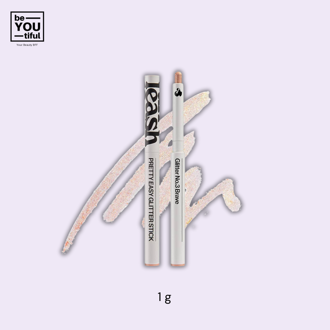 Unleashia Pretty Easy Glitter Stick N°3 Brave 7g on light purple background