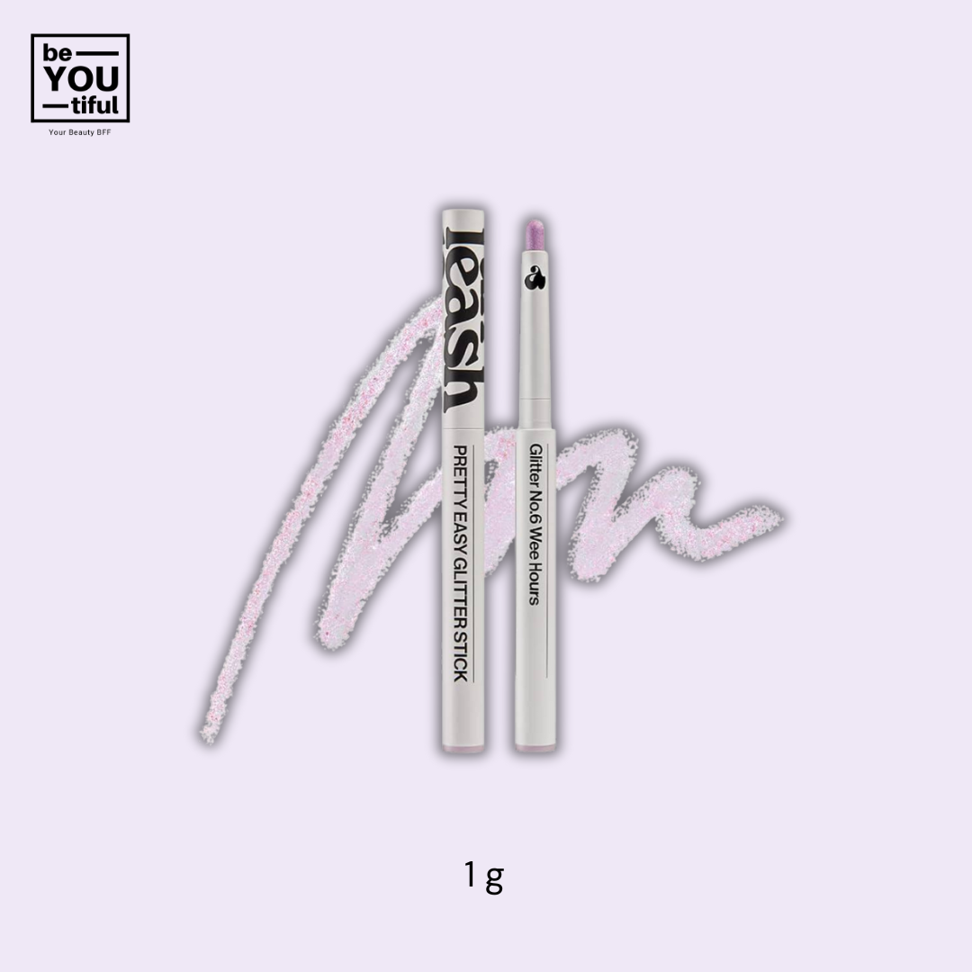 Unleashia Pretty Easy Glitter Stick N°6 Wee Hours 7g on light purple background