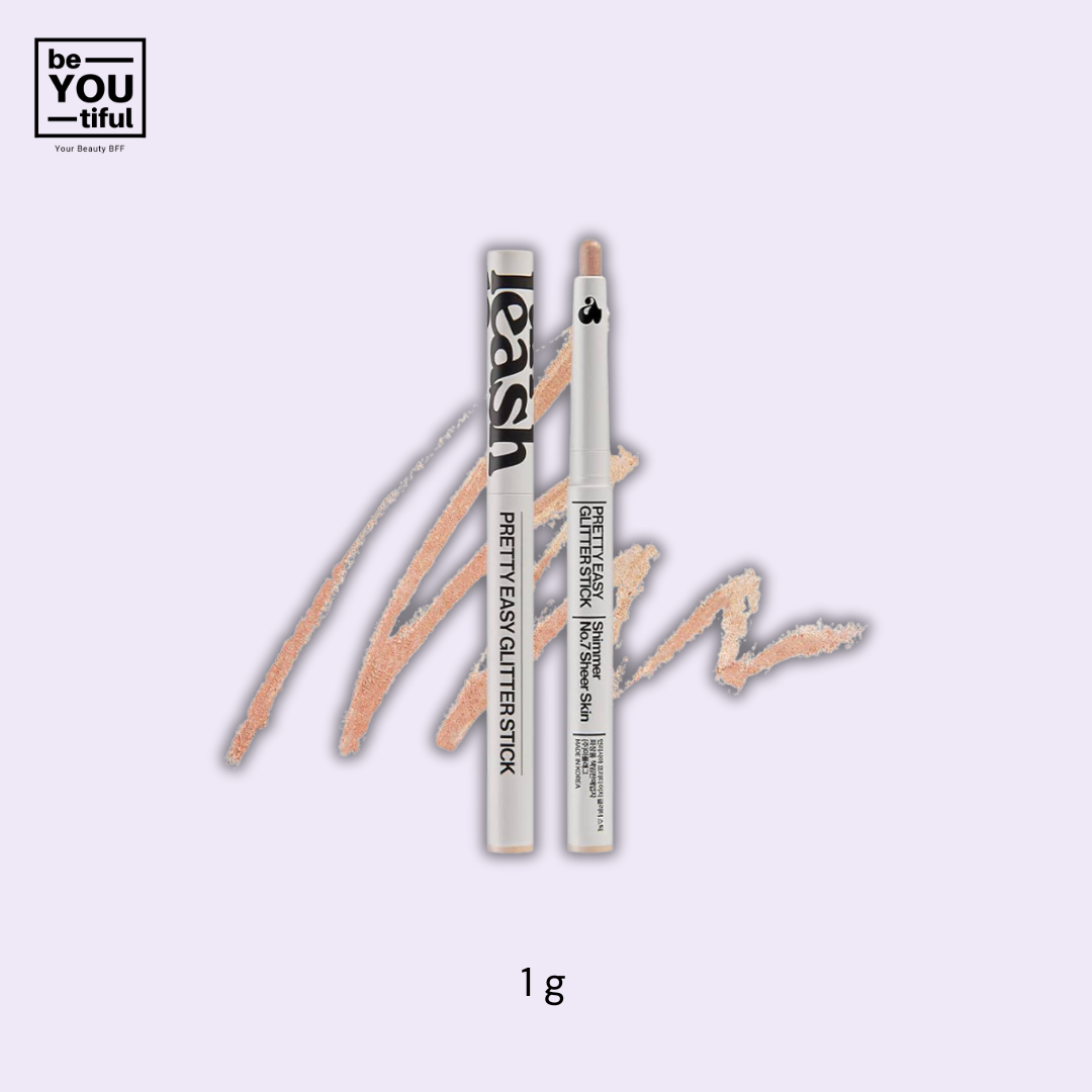 Unleashia Pretty Easy Glitter Stick N°7 Sheer Skin 7g on light purple background