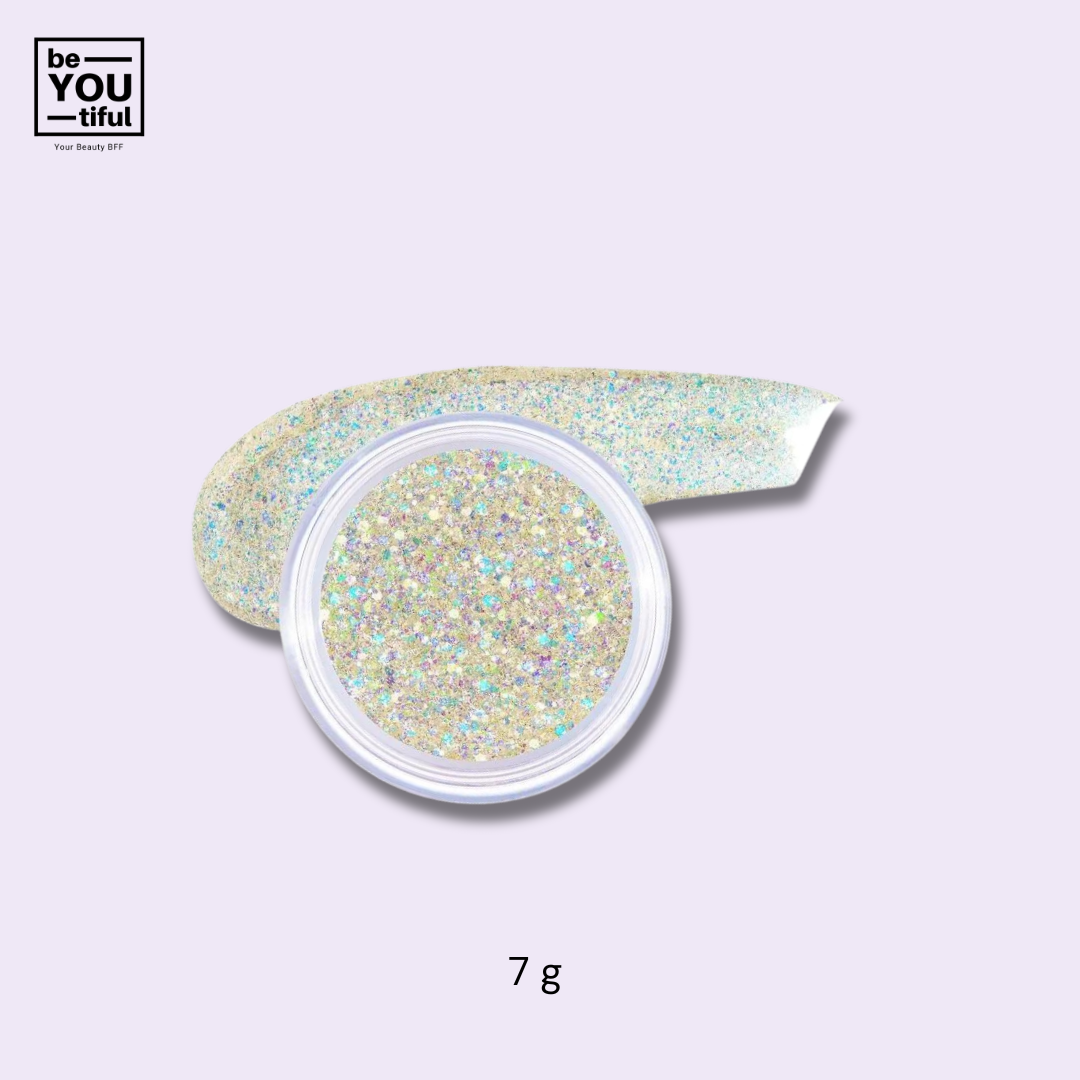 Unleashia Get Loose Glitter Gel N°5 Diamond Stealer 7g on light purple background