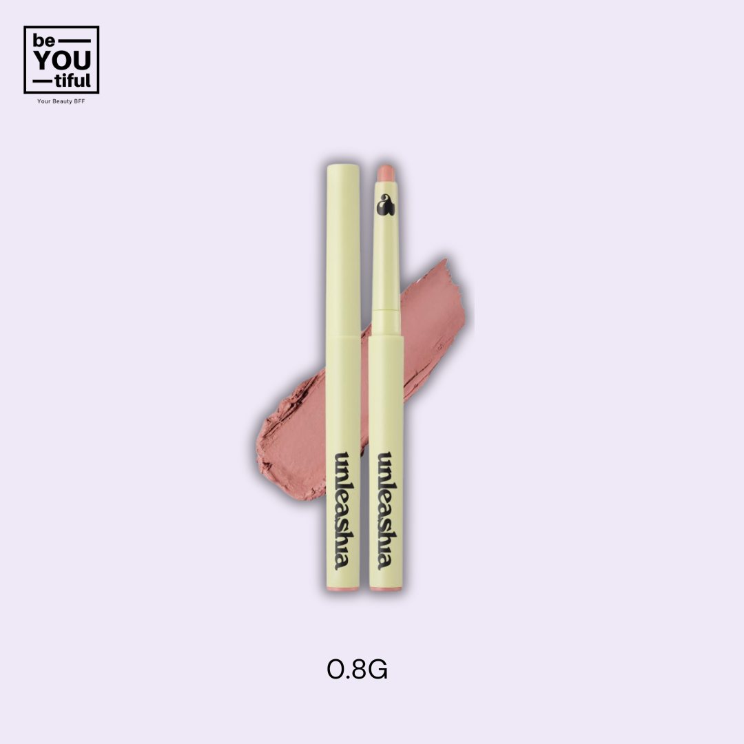 Unleashia Oh! Happy Day Lip Pencil N4 Bae Bae 0.8g case on light purple background