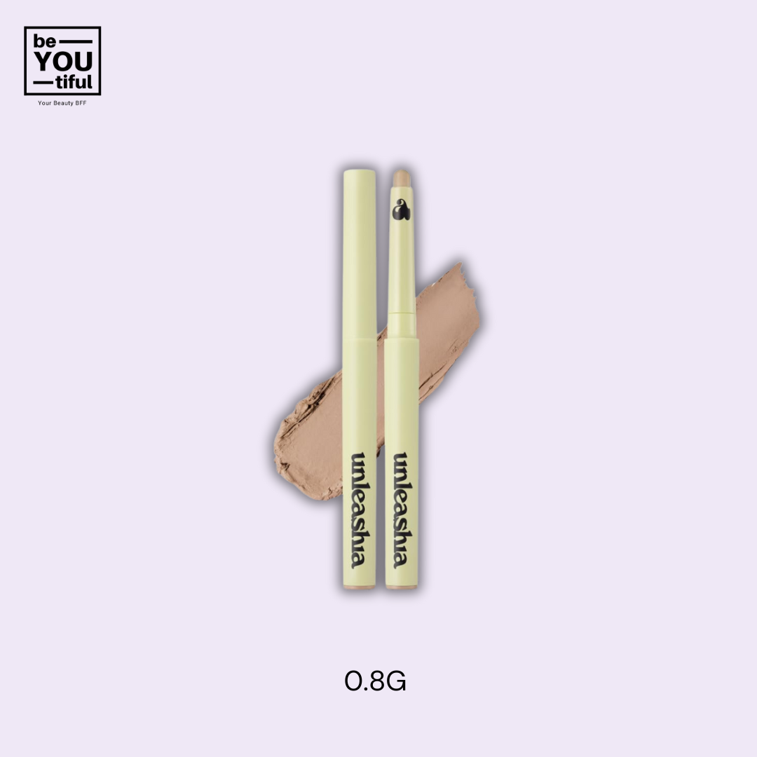 Unleashia Oh! Happy Day Lip Pencil N7 Burnt Toast 0.8g case on light purple background