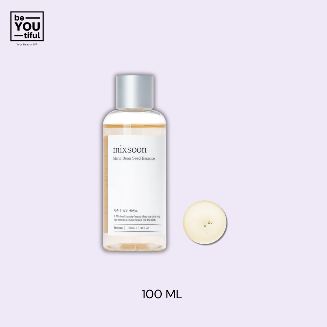 Mixsoon Mung Bean Seed Essence 100ml bottle on light purple background