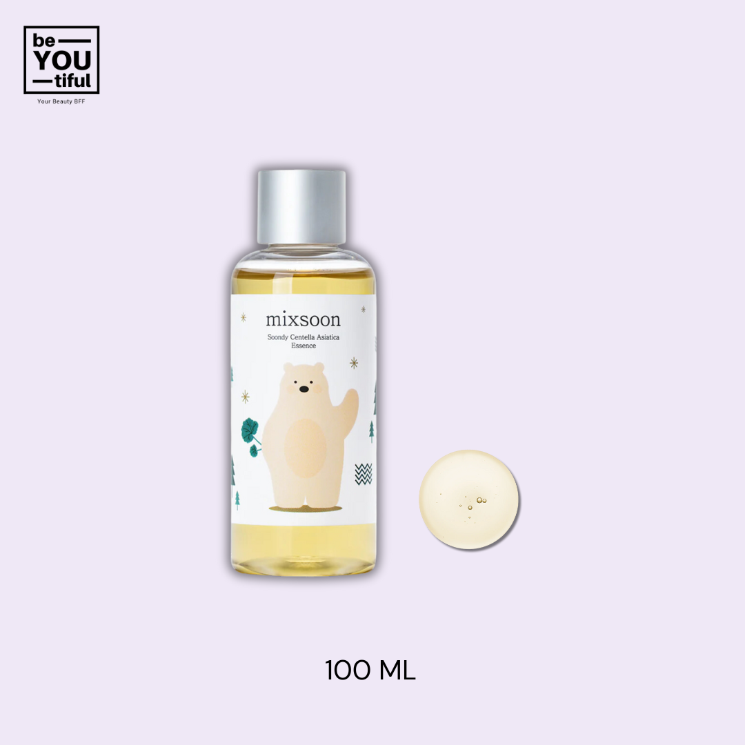 Mixsoon Soondy Centella Asiatica Essence 100ml bottle on light purple background