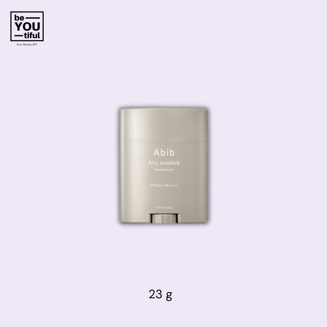 Abib Airy Sunstick Smoothing Bar 23g Stick  on light purple background