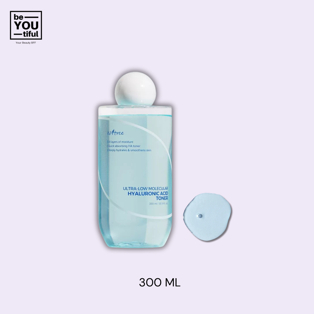 Isntree  Ultra - Low Molecular Toner 300ml bottle on light purple background